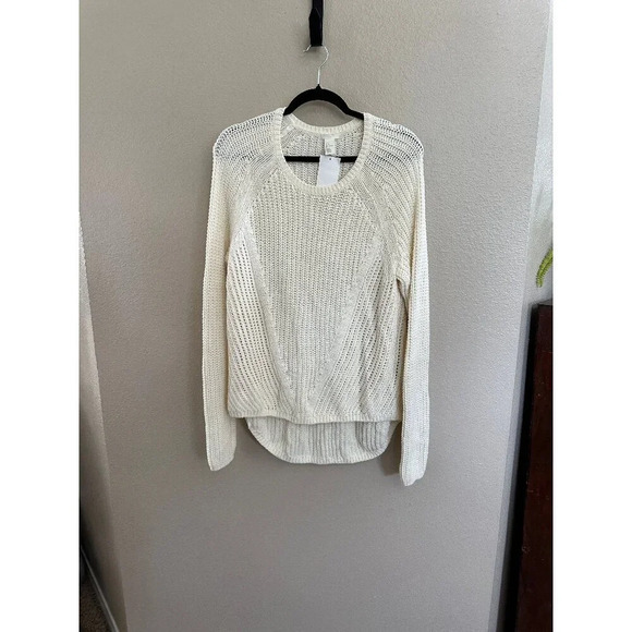 H&M Womens‎ Off-White Long Sleeve Long Sweater-NWT - Picture 1 of 6